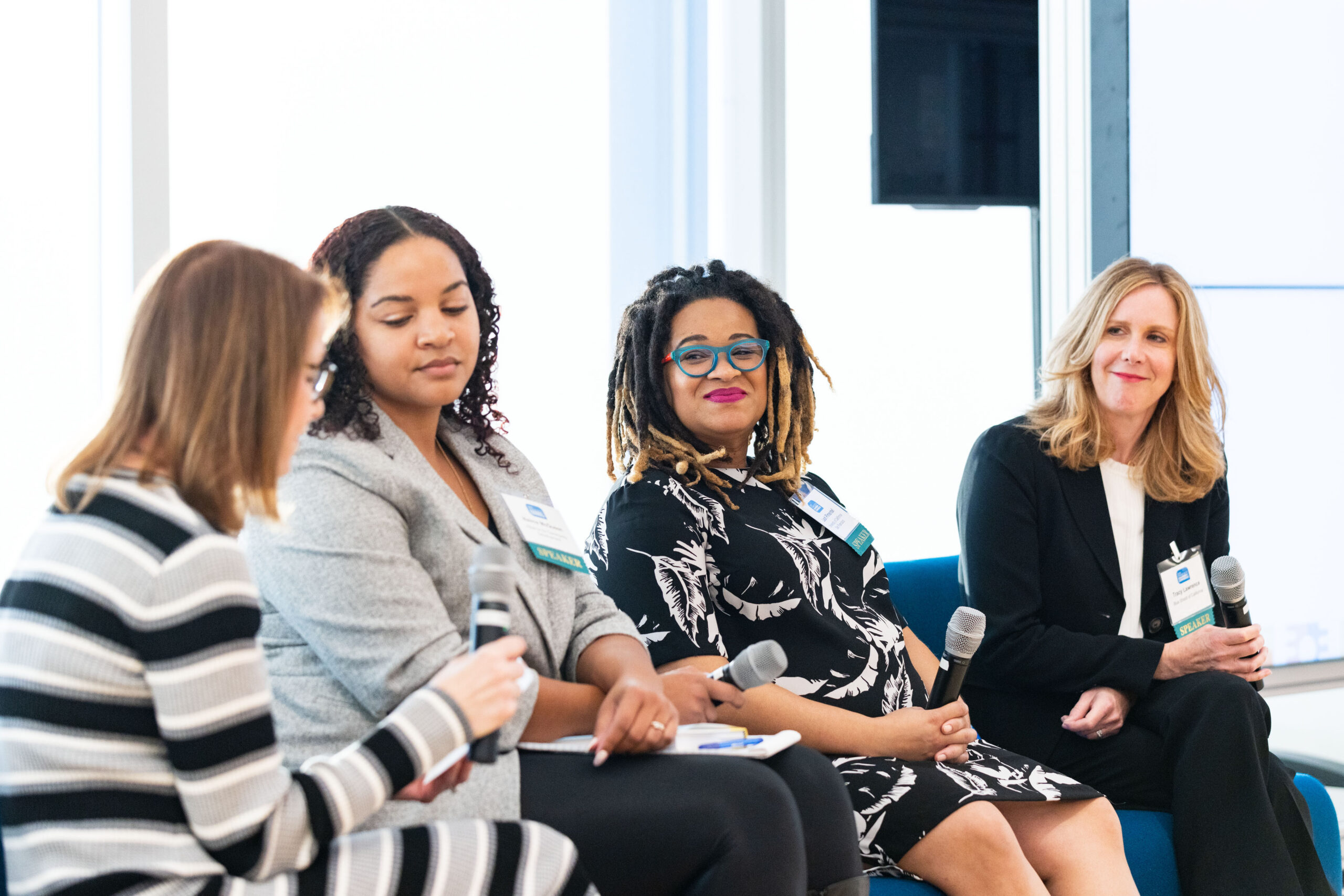 SAN FRANCISCO, CA - October 20 - Katy Brown, Naima McQueen, Leah Pimentel and Tracy Lawrence attend SFCC hosts Well Conference in Salesforce Tower on Thursday, October 20th on October 20th 2022 at Salesforce Tower in San Francisco, CA (Photo - Katie Ravas for Drew Altizer Photography)